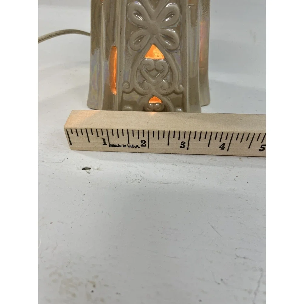 Unbranded~Ceramic Celtic Cross Lamp Nightlight Iridescent Religious Crucifix‎
